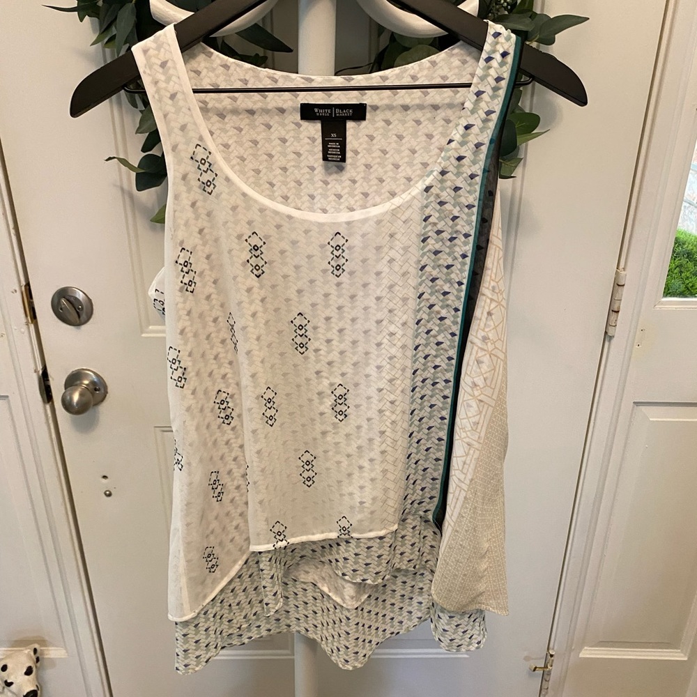 White House Black Market WHBM Layered Sleeveless Top XS